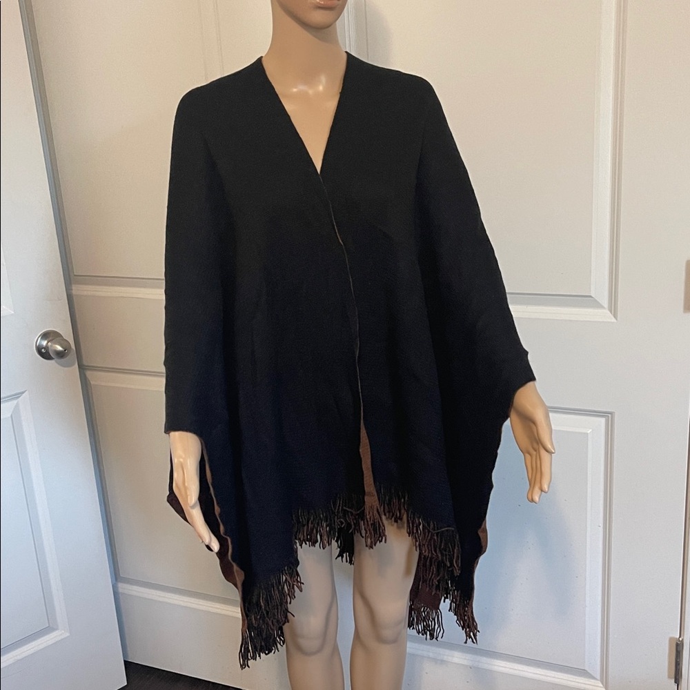 Coldwater creek brown poncho one size